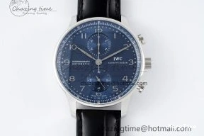 MIROTIME 0408 Portuguese Chrono IW3716 RSF 1:1 Best Edition Blue Dial on Black Leather Strap A RelaxedFit 7045
